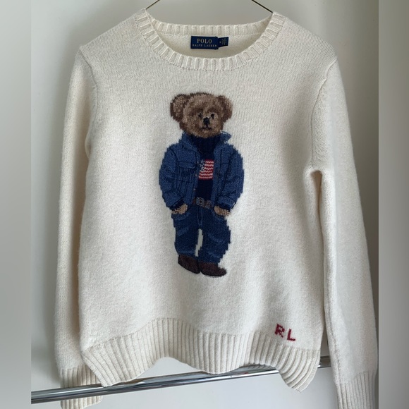Polo Ralph Lauren - Women’s Natural Teddy Bear Intarsia Jumper - Picture 2 of 7